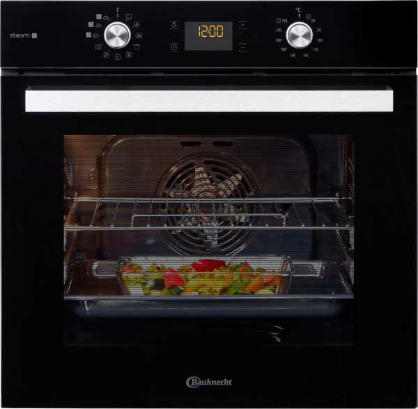 Bauknecht BAK5S KP8V2 BLG Einbaubackofen mit Dampffunktionen Gentle Steam: Farbe Schwarz, Pyrolyse